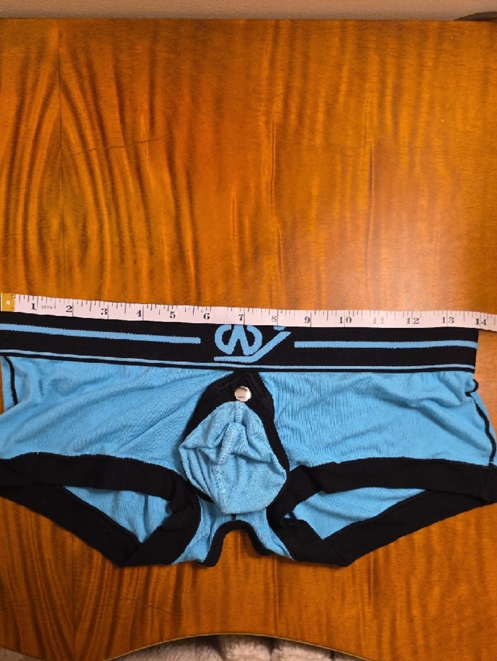Men's Teal Boxer Briefs with Black Trim — Supportive Contour Design - Picture 7 of 14